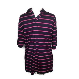 Footjoy S men’s navy and pink striped golf polo